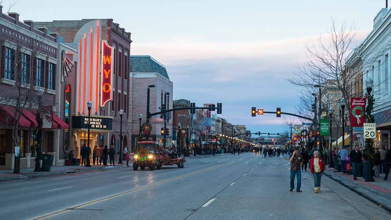 Historic downtown Main Street in Sheridan, Wyoming